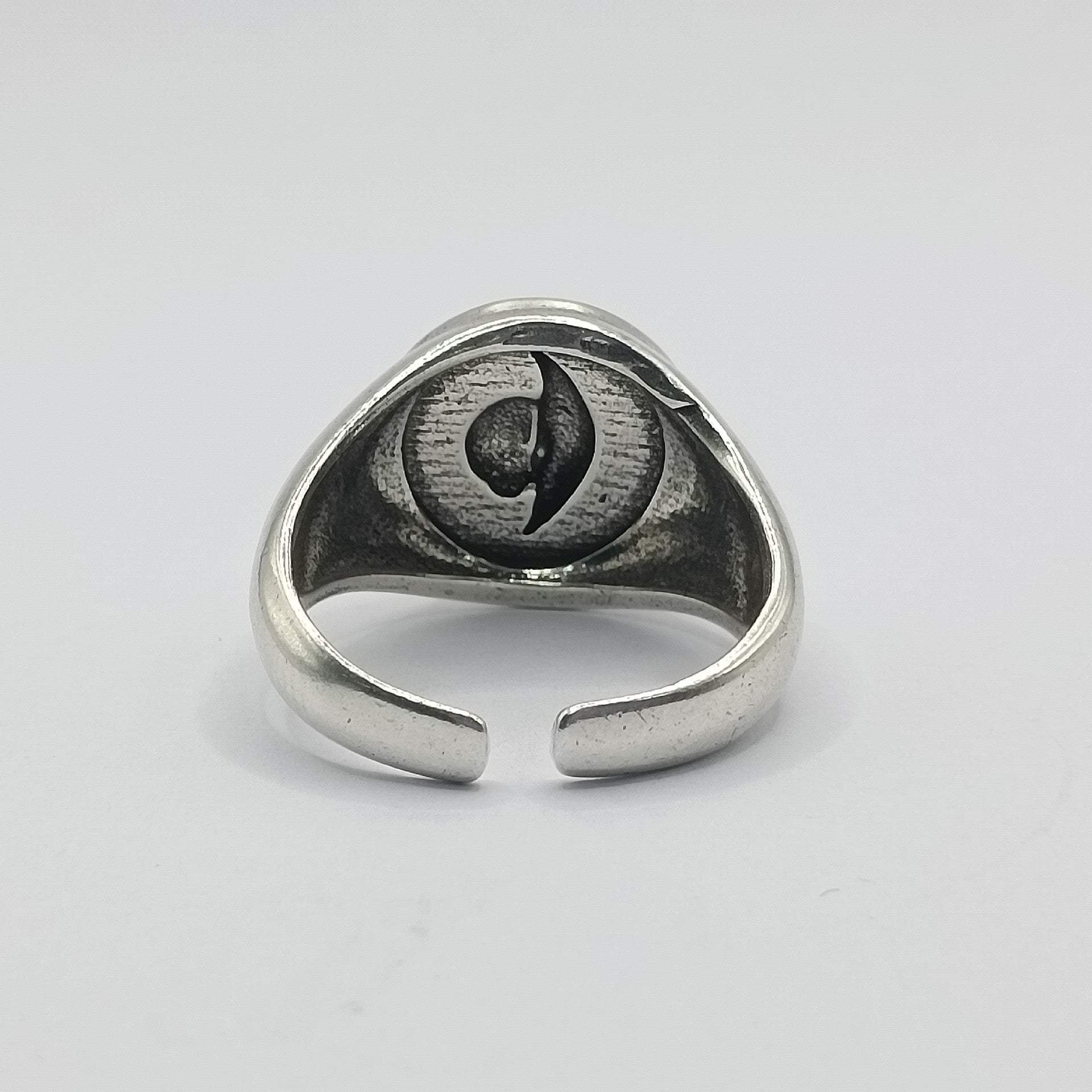 Silver Sun Moon Face Ring adjustable