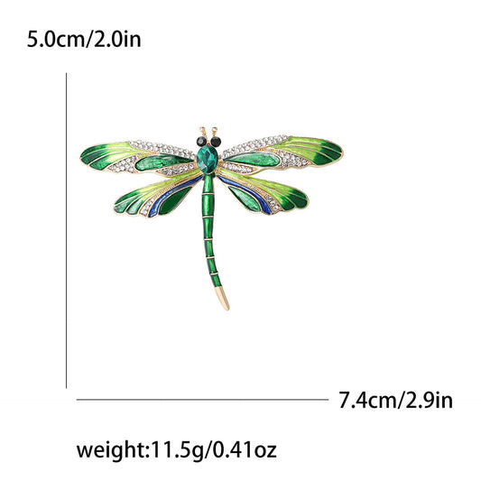 Celtic fantasy sparkling dragonfly enameled Brooch