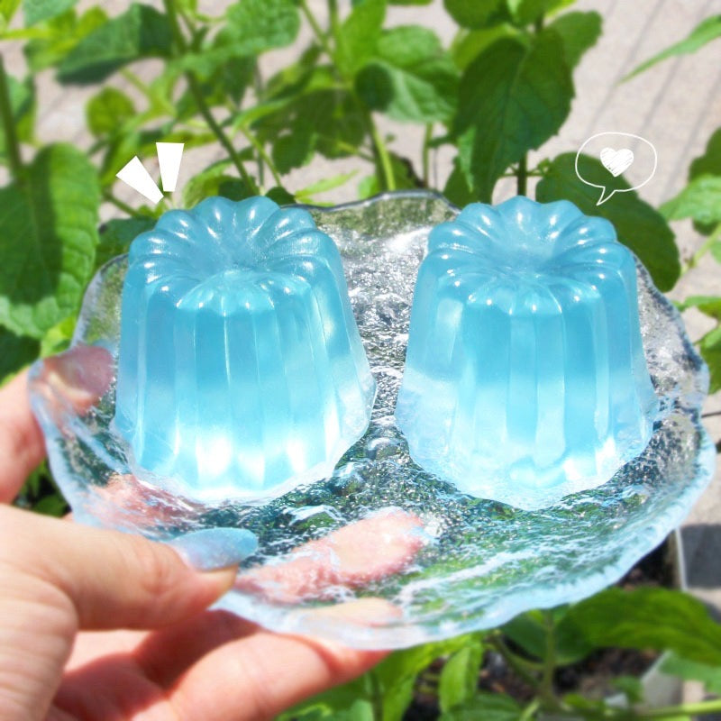 Squishy sticky toy blue jelly cake