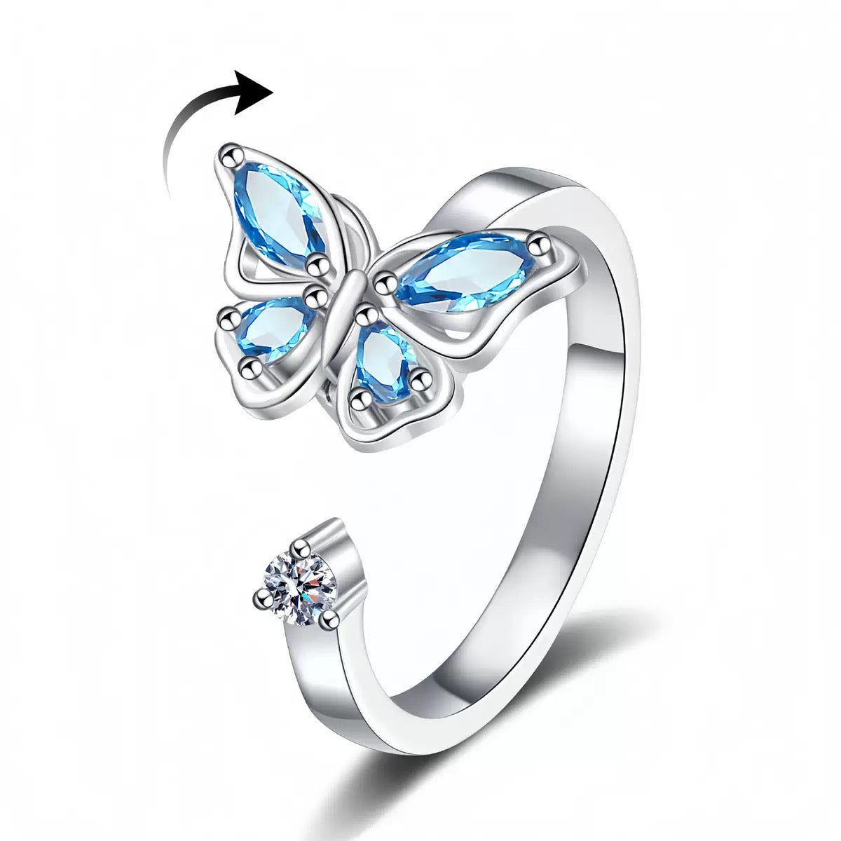 Silver/Gold Butterfly Fidget Ring