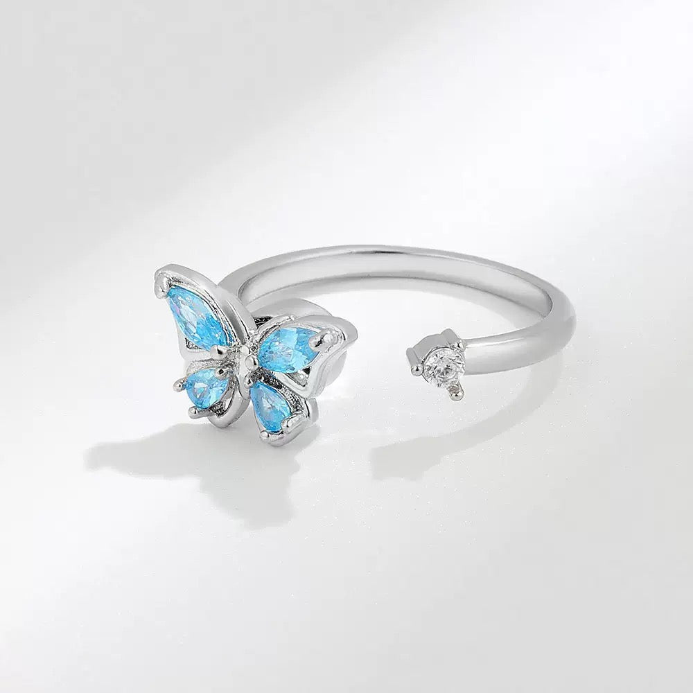 Silver/Gold Butterfly Fidget Ring