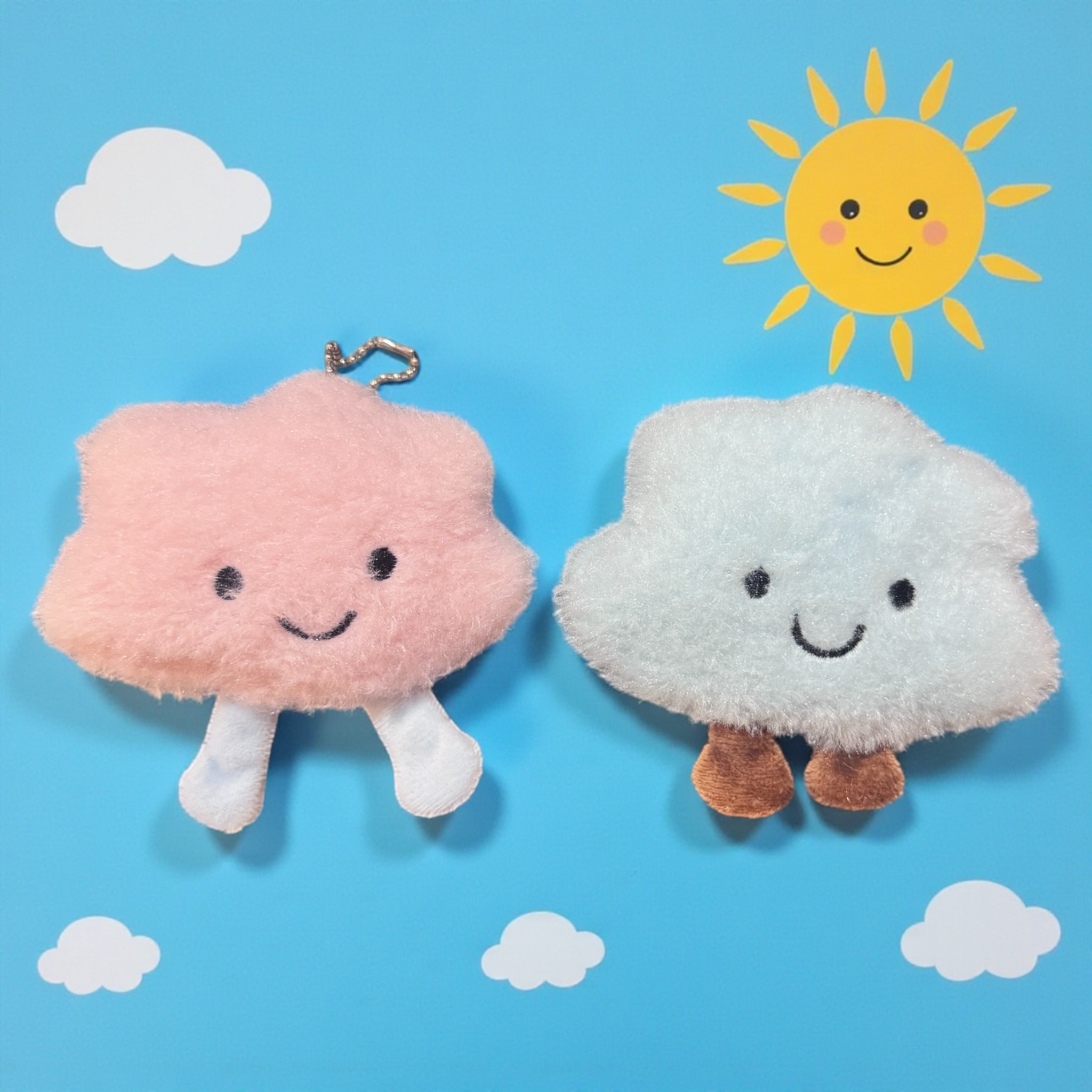 Happy Cloud Plush Keyring