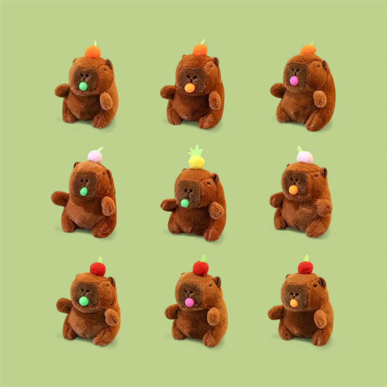 Merry Christmas Capybaras keychain plushies