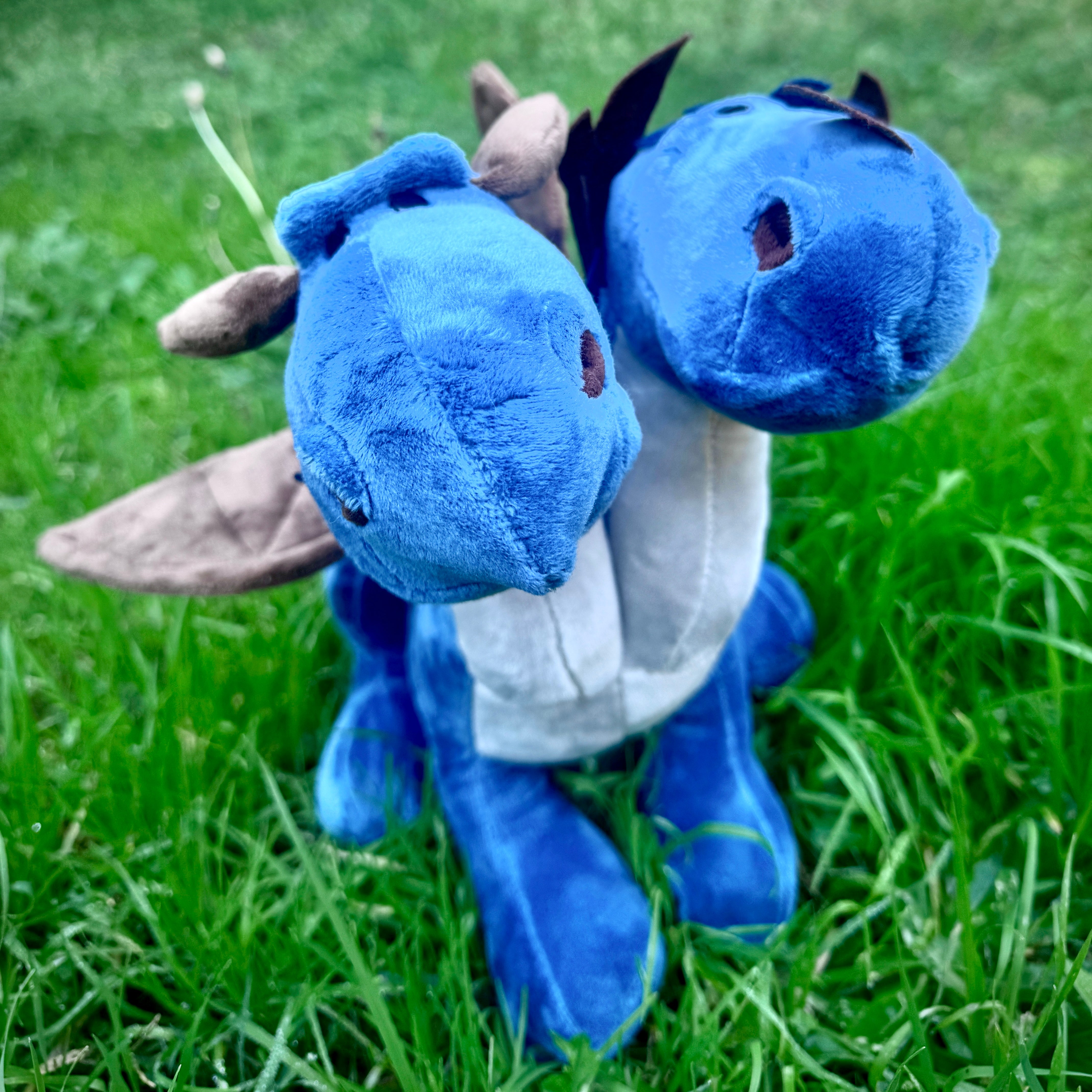 Blue Two Heads Dragon plushie