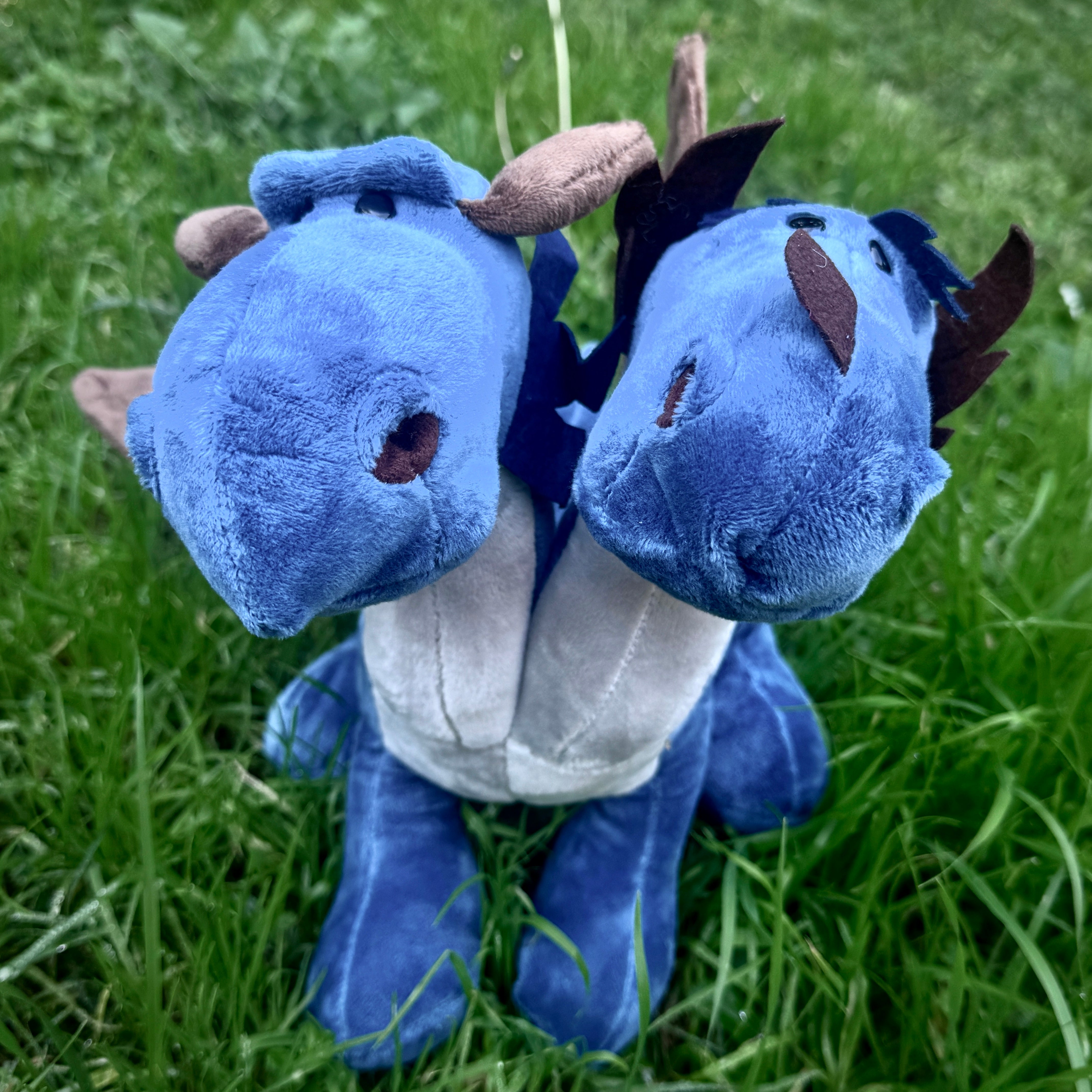 Blue Two Heads Dragon plushie