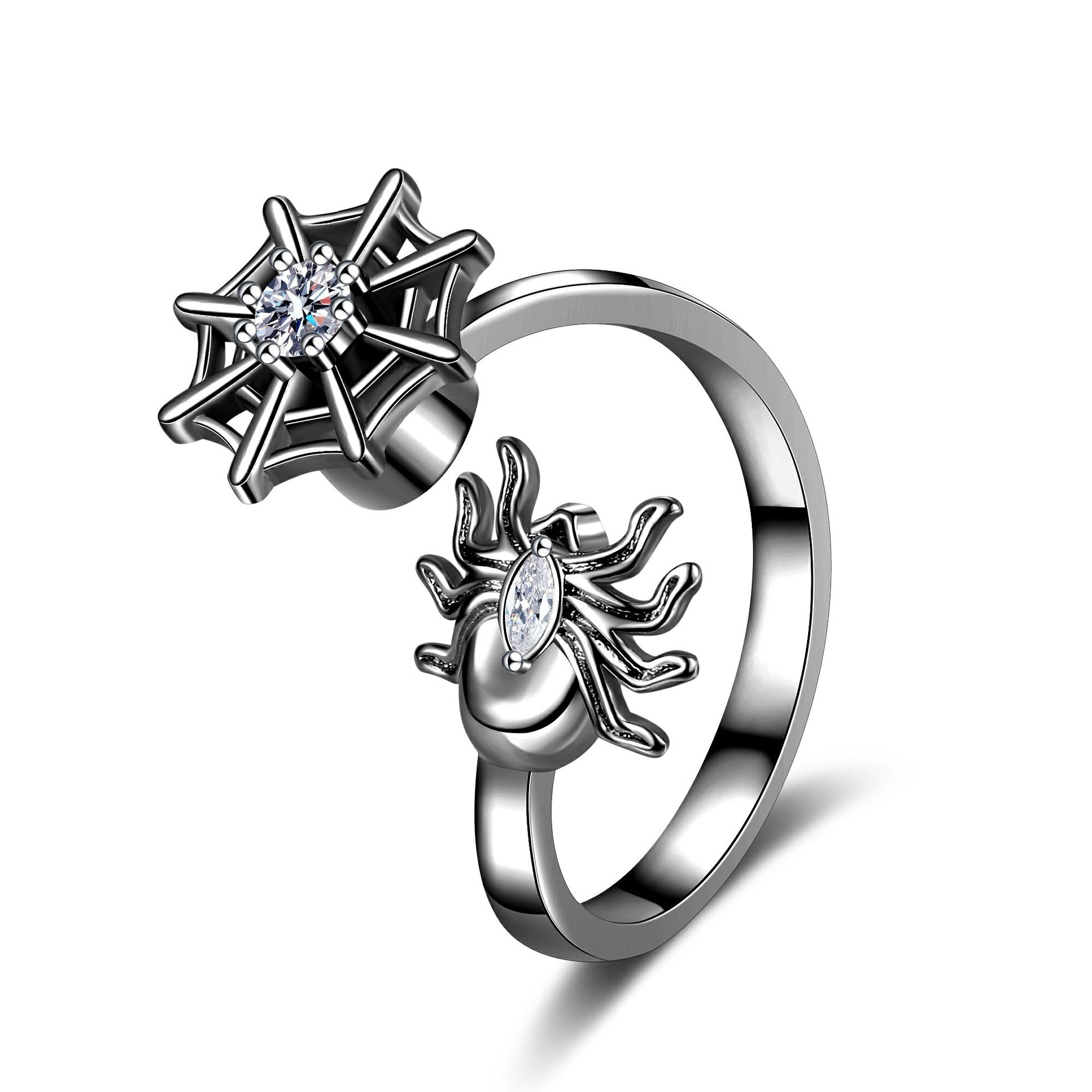 Silver Spider Fidget Ring