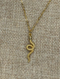 Load image into Gallery viewer, gold plated necklace with snake pendant
