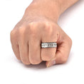 Load image into Gallery viewer, Ancient Viking Nordic Rune Fidget Ring in pointy finger
