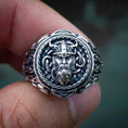 Load image into Gallery viewer, Viking design silver plated ring
