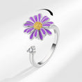 Load image into Gallery viewer, Silver Flower Fidget Ring
