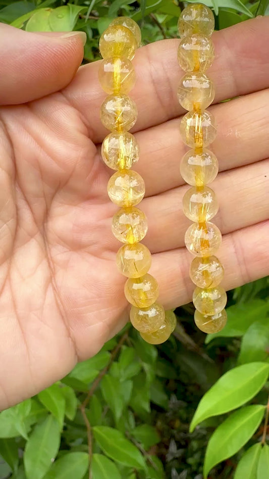 Golden Rutilated Quartz Gemstone bracelet