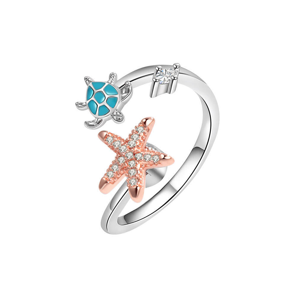 Sea turtles & Star Fidget ring