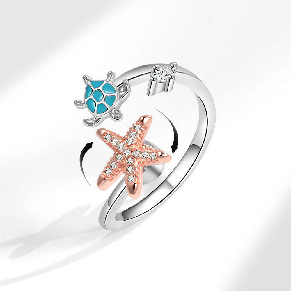 Sea turtles & Star Fidget ring